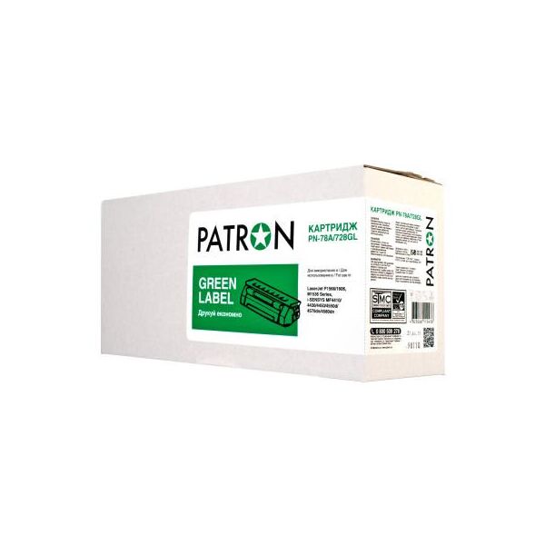

Картридж Patron HP LJ CE278A/CANON 728 GREEN Label (PN-78A/728GL). 43502