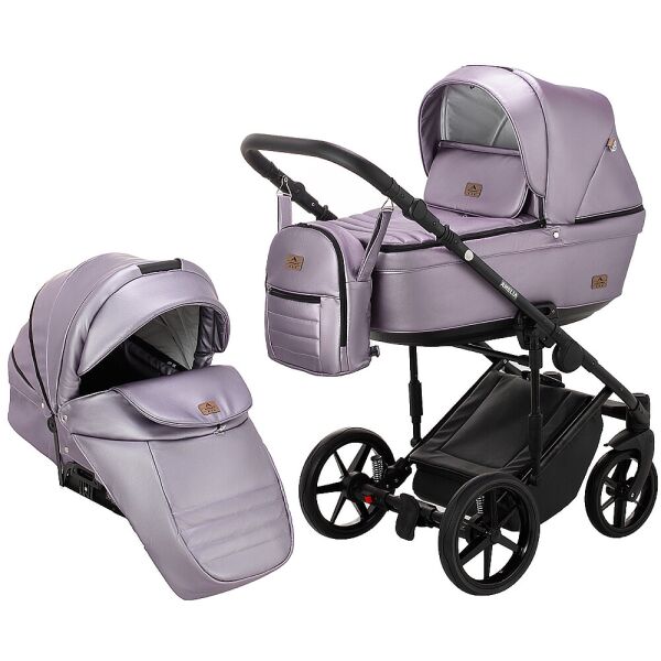 

Коляска 2 в 1 Adamex Amelia кожа 100% SM7 светло-сиреневый перламутр. 33611