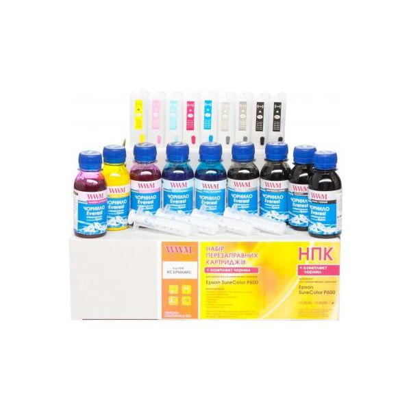 

Комплект перезаправляемых картриджей WWM Epson SureColor SC-P600/P800 (RC.EP600ARC). 43784