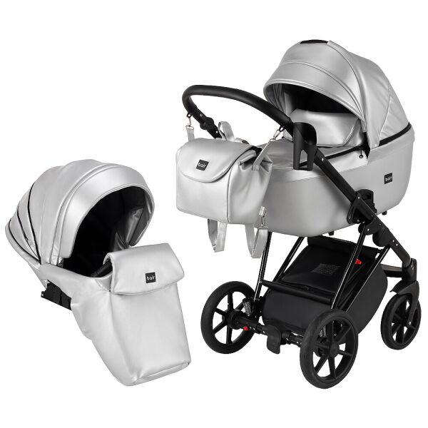 

Коляска 2 в 1 Bair Infinity кожа 100% silver (серебро перламутр). 33896
