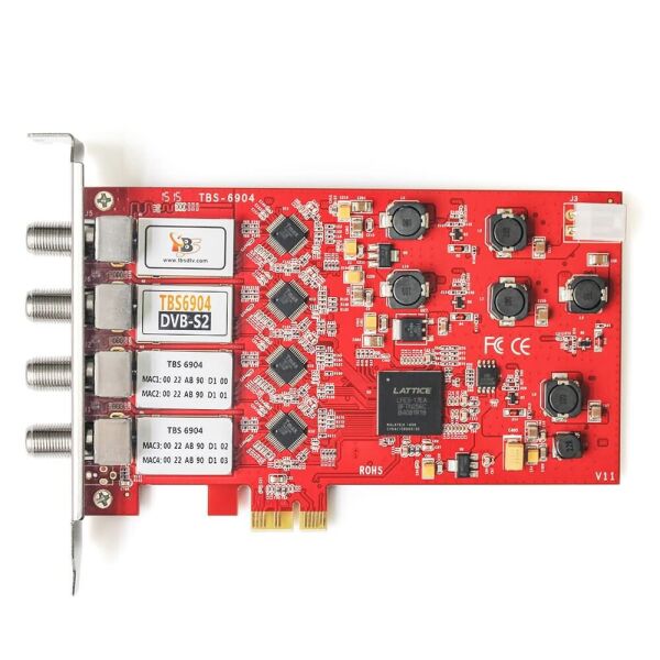 

ТВ тюнер для ПК AG TBS6904 DVB-S2 Quad Tuner PCIe Card. 50185