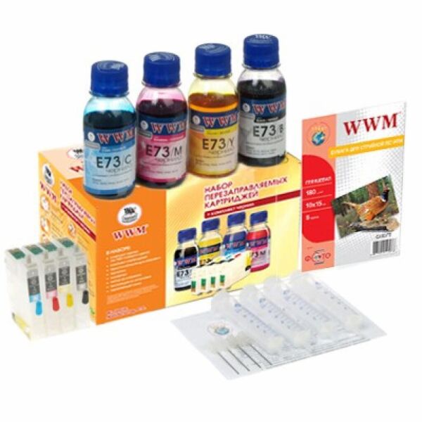 

Комплект перезаправляемых картриджей WWM Epson S22/SX125/SX420W (RC.T128N). 43781
