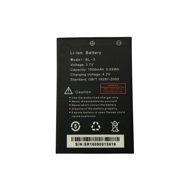 

Аккумуляторная батарея для телефона Baofeng для UV-3R Std 1500mAh (BL-3). 44807