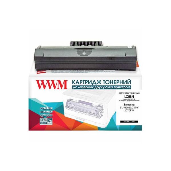 

Картридж WWM для Samsung SL-M2020/2070/2070FW аналог MLT-D111S Black (LC58N). 43610