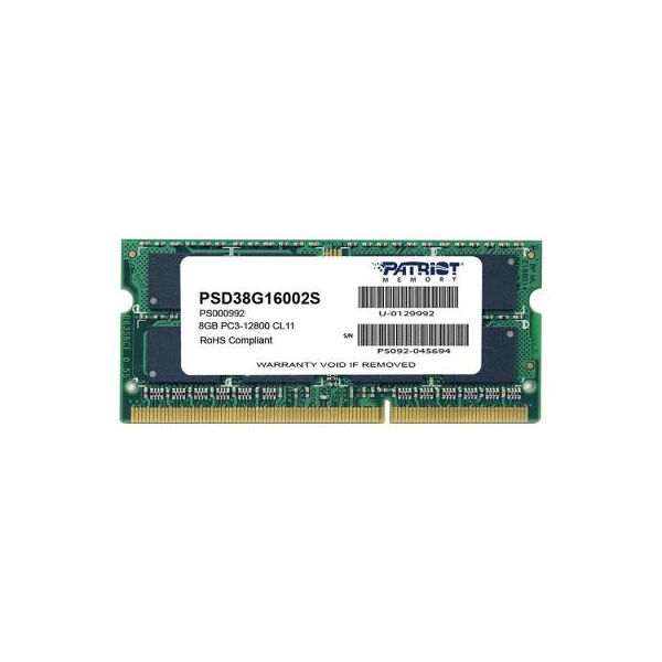 

Модуль памяти для ноутбука SoDIMM DDR3 8GB 1600 MHz Patriot (PSD38G16002S). 53877