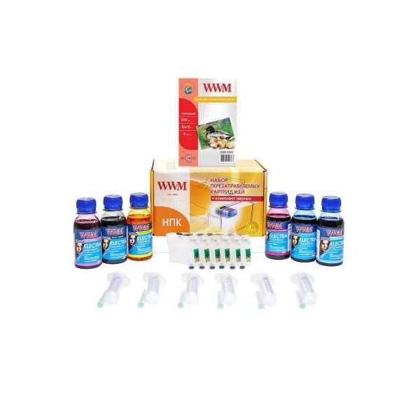 

Комплект перезаправляемых картриджей WWM Epson R270/615/T50/59/TX700W/TX710W+ELECTRA (RC.T082U). 43780