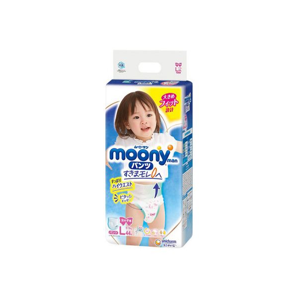 

Подгузник Moony трусики для девочек L 9-14 кг 44 шт (4903111206438)