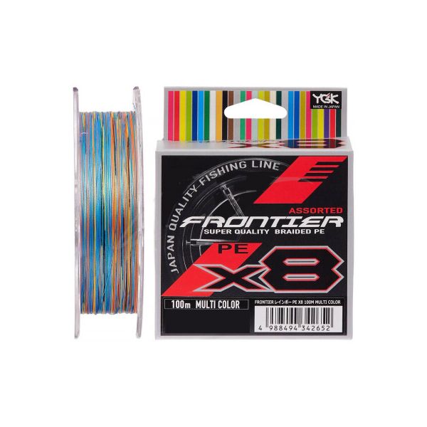 

Шнур YGK Frontier X8 Assorted Multi Color 100m 2.0/0.235mm 20lb/9.0kg (5545.03.44)
