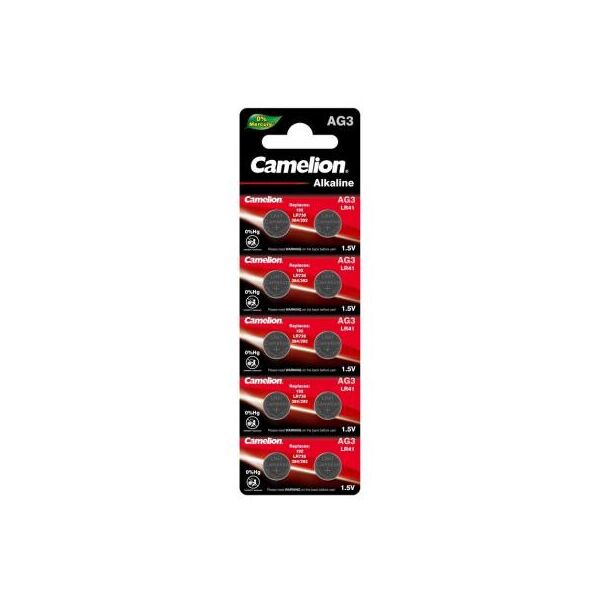 

Батарейка AG3 / LR736 / LR41 / V3GA Alkaline * 10 Camelion (AG3-BP10)