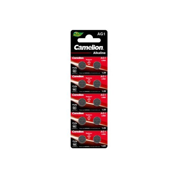 

Батарейка AG1 / LR621 / LR60 Alkaline * 10 Camelion (AG1-BP10)