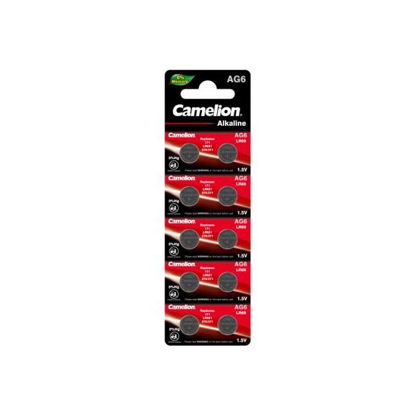 

Батарейка AG6 / LR920 / LR69 / V6GA Alkaline * 10 Camelion (AG6-BP10)