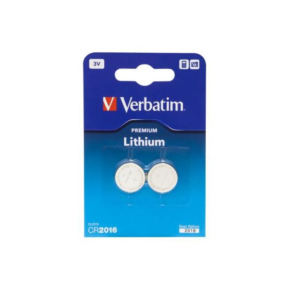 

Батарейка Verbatim CR 2016 Lithium 3V * 2 (49934)