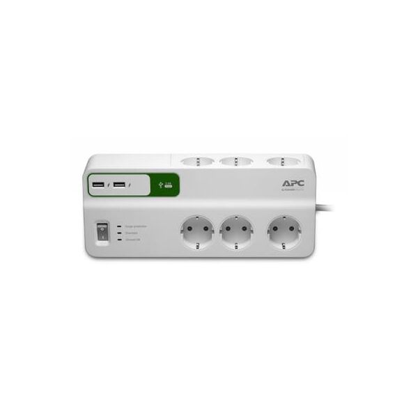 

Сетевой фильтр питания APC Essential SurgeArrest 6 outlets + 2 USB (5V, 2.4A) port (PM6U-RS)