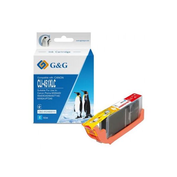 

Картридж G&G Canon CLI-451C Cyan (G&G-6524B001H)