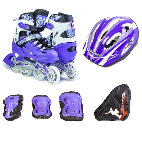 

Комплект роликов с защитой и шлемом Scale Sport размер 29-33 фиолетовый