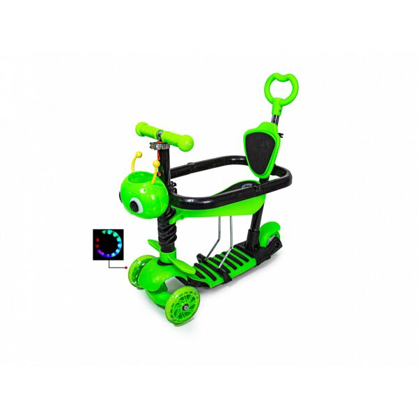 

Детский трехколесный самокат 5in1 "Божья коровка" с бортиком Зеленый