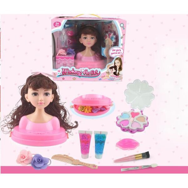 

Голова-манекен куклы для причесок и макияжа с аксессуарами SD Toys БРЮНЕТКА