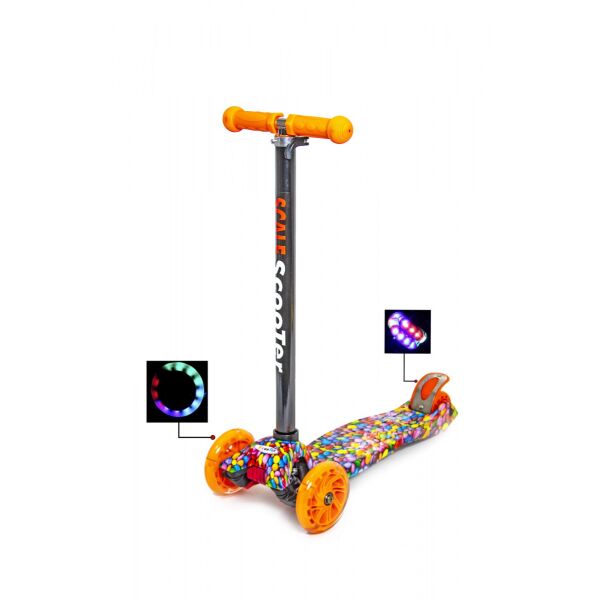 

Детский самокат MAXI Caramel 2 Оранжевые светящиеся колёса