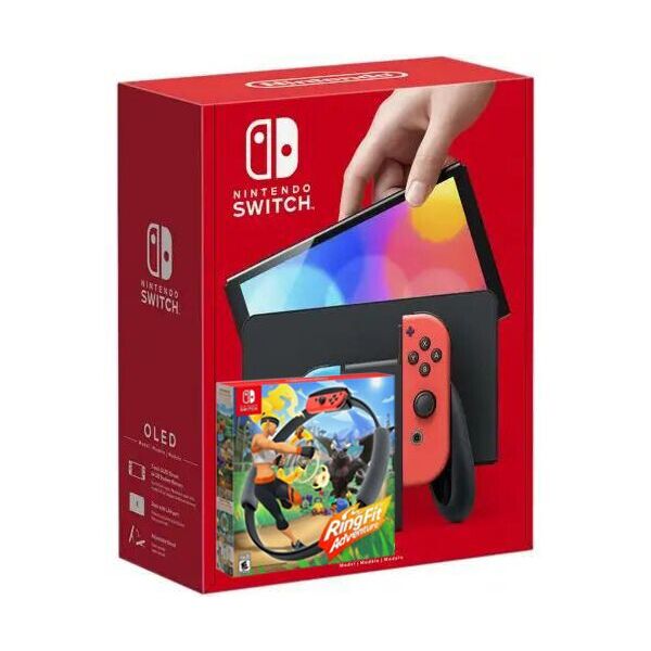 

Nintendo Switch (OLED model) Neon Blue-Red + Игра Ring Fit Adventure