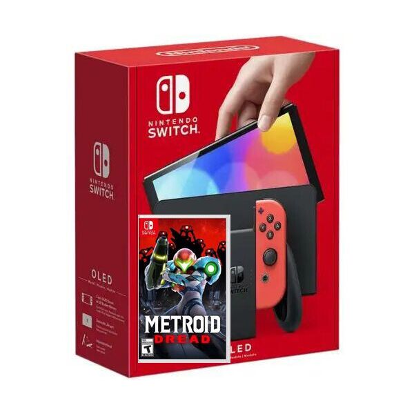

Nintendo Switch (OLED model) Neon Blue-Red + Игра Metroid Dread (русская версия)