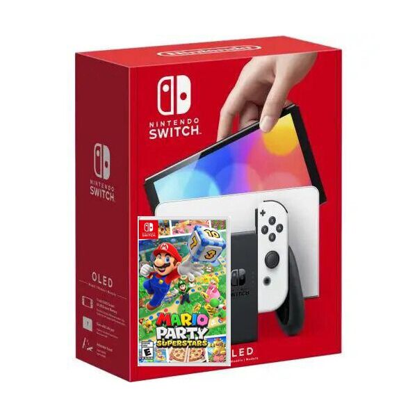 

Nintendo Switch (OLED model) White + Игра Mario Party Superstars (русская версия)