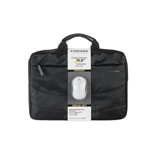 

Сумка для ноутбука Tucano 15.6" SLIM BAG IDEALE + Wireless mouse, Black (BU-BIDEA-WM)