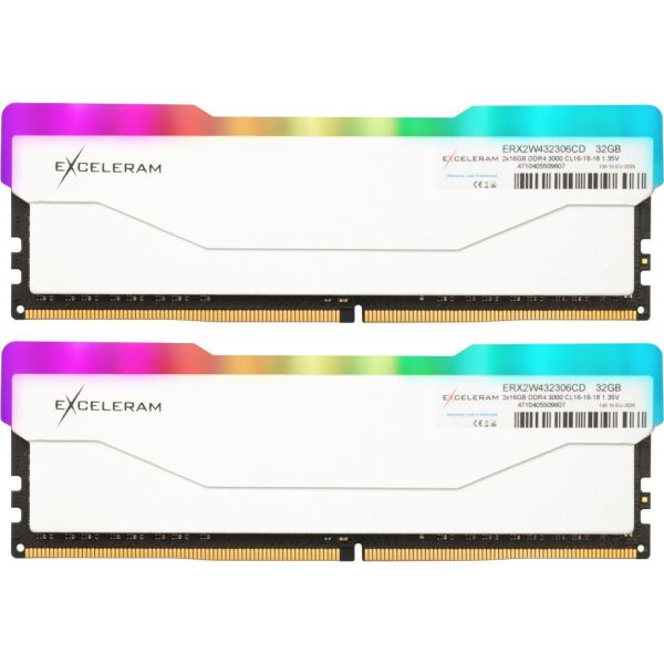 

Модуль памяти для компьютера DDR4 32GB (2x16GB) 3000 MHz RGB X2 Series White eXceleram (ERX2W432306CD)