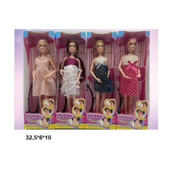 

Кукла беременная 28см, 4 вида, в кор. 32,5*6*10см (168шт)