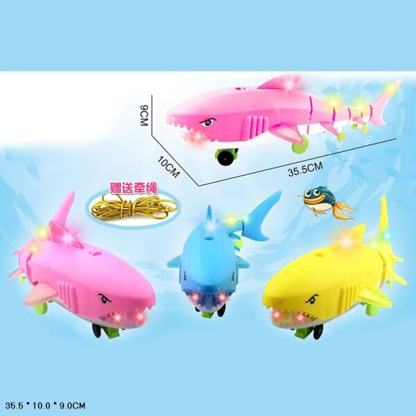 

Игрушечное животное на колесиках 3 цвета, Акула, светящаяся, пак. 35,5*10*9см (144шт/2)