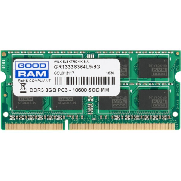 Акція на Оперативная память SO-DIMM 8Gb DDR3 1333 Goodram (GR1333S364L9/8G) від Allo UA