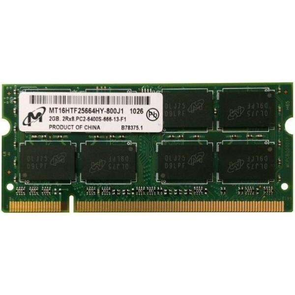 

SO-DIMM 2GB/800 DDR2 PC6400 Micron (MT16HTF25664HY-800J1) - Refubrished