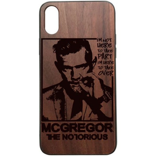

деревянный SkinWood Американский орех для iPhone X с дизайнерской гравировкой MCGregor