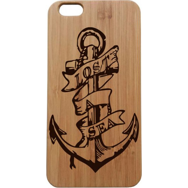 

деревянный SkinWood Сандал для iPhone 6 Plus с дизайнерской гравировкой Якорь
