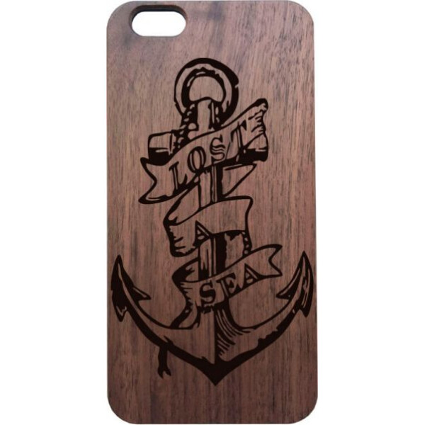 

деревянный SkinWood Американский орех для iPhone 6 Plus с дизайнерской гравировкой Якорь
