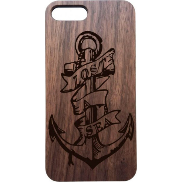 

деревянный SkinWood Американский орех для iPhone 7 Plus с дизайнерской гравировкой Якорь