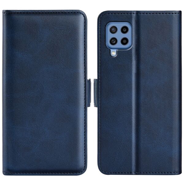 

Чехол книжка для Samsung Galaxy A22 A225 боковой с отсеком для кредиток, Double Clasp, Темно-синий