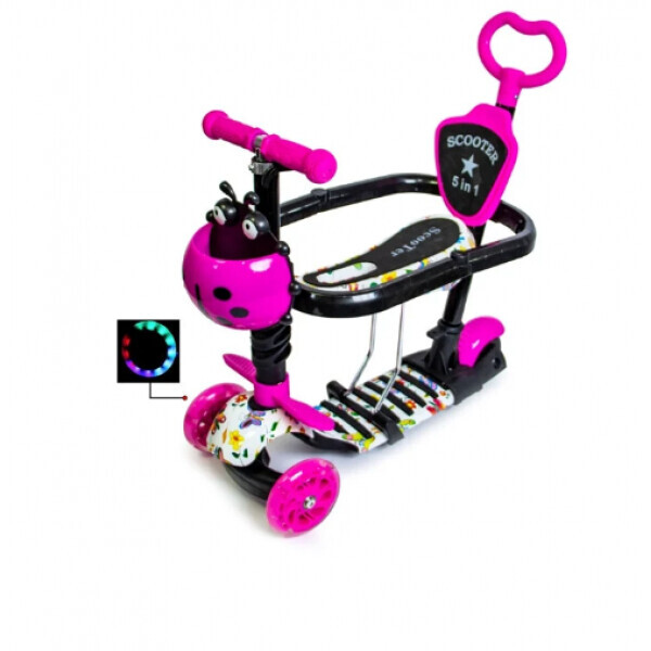 

Самокат 5in1 "Божья коровка" Hulajnoga с бортиком Pink (2693)