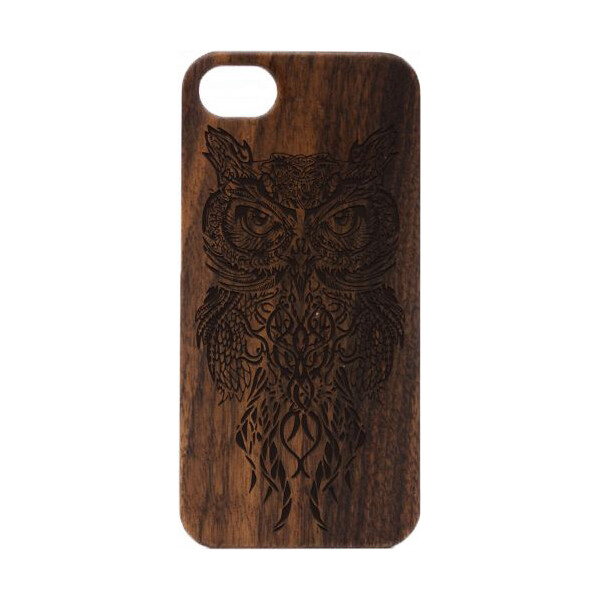 

деревянный SkinWood Американский орех для iPhone 5/5S/SE с дизайнерской гравировкой Совы