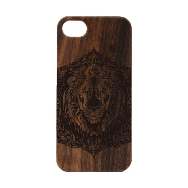 

деревянный SkinWood Американский орех для iPhone 5/5S/SE с дизайнерской гравировкой Льва