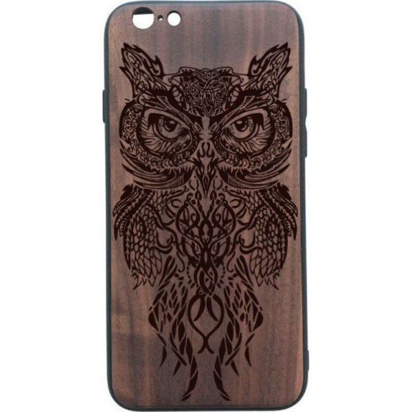 

деревянный SkinWood Американский орех премиум для iPhone 6/6S с дизайнерской гравировкой Совы