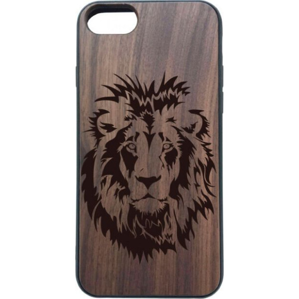 

деревянный SkinWood Американский орех для iPhone 7 с дизайнерской гравировкой Льва
