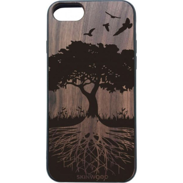 

деревянный SkinWood Американский орех для iPhone 8 с дизайнерской гравировкой Дерева жизни