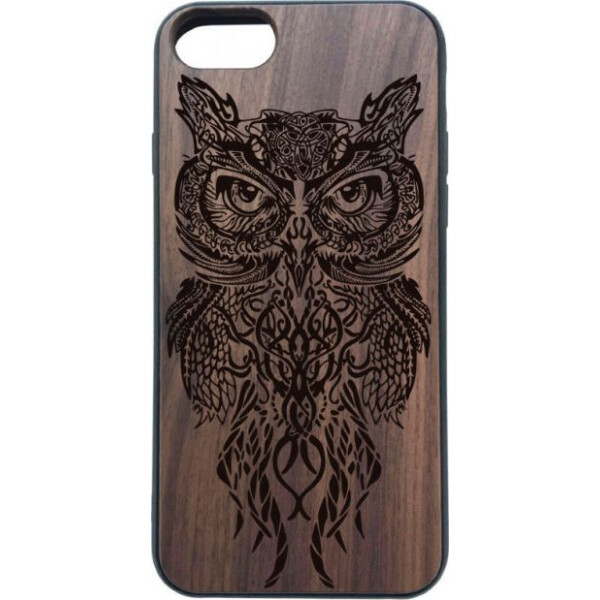 

деревянный SkinWood Американский орех для iPhone 8 с дизайнерской гравировкой Совы