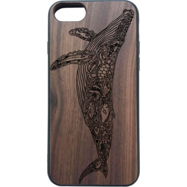 

деревянный SkinWood Американский орех для iPhone 8 с дизайнерской гравировкой Кита