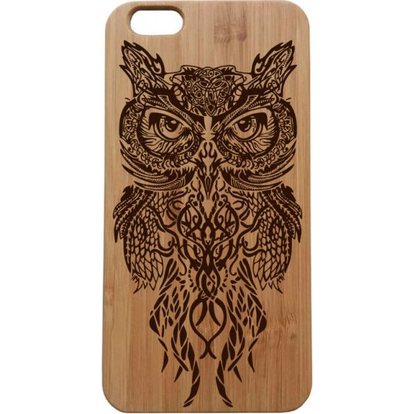 

деревянный SkinWood Сандал для iPhone 6 Plus с дизайнерской гравировкой Сова