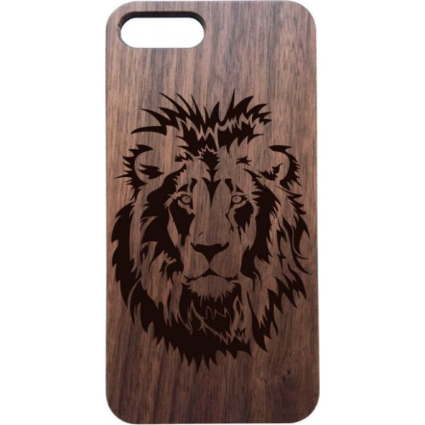 

деревянный SkinWood Американский орех для iPhone 7 Plus с дизайнерской гравировкой Лев