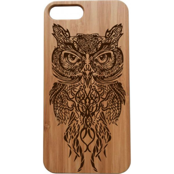 

деревянный SkinWood Сандал для iPhone 8 Plus с дизайнерской гравировкой Сова