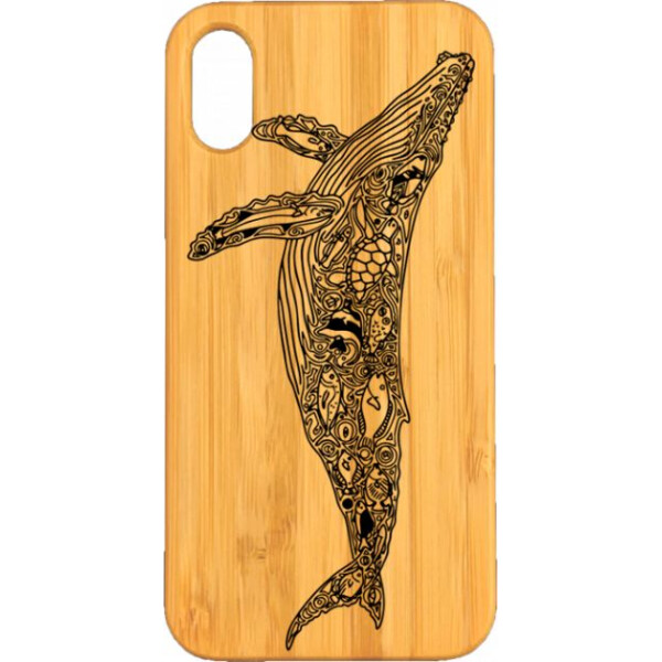 

деревянный SkinWood Сандал для iPhone X с дизайнерской гравировкой Кита