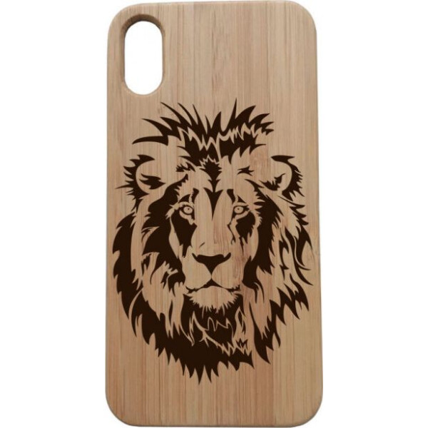 

деревянный SkinWood Сандал для iPhone X с дизайнерской гравировкой Льва