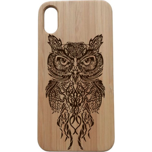 

деревянный SkinWood Сандал для iPhone X с дизайнерской гравировкой Совы